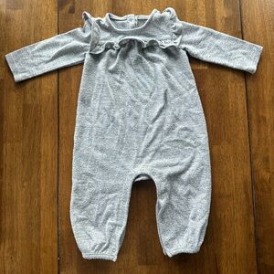 GAP Baby Gray Long Sleeve Romper
